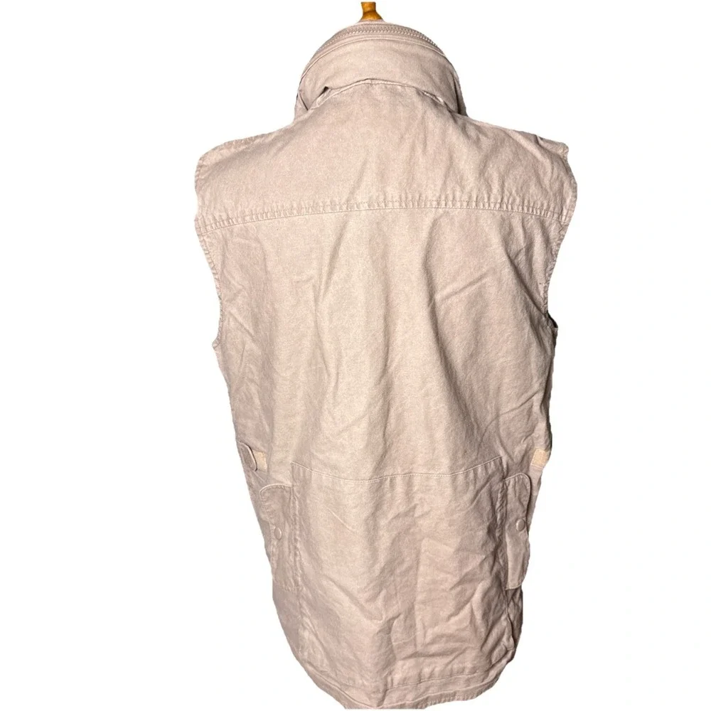 Vintage Banana Republic Cargo Zip Vest Jacket‎ Mens Medium Safari Hooded Travel